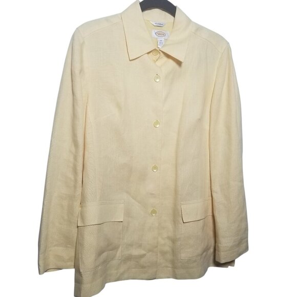 Talbot's Women's Pastel Yellow Irish Linen Blazer Sz 10 - Picture 1 of 5